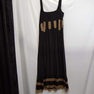 Black with tan lace 100% silk dress